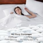 Bedsure Deep Pocket Queen Sheets Set - Fits Mattresses Up to 21 Inches Thick - 4 Piece GentleSoft Bed Sheets, Moisture Wicking, Soft & Cooling Bedsheet & Pillowcases, Easy & Secure Fit, White