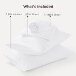 Bedsure Deep Pocket Queen Sheets Set - Fits Mattresses Up to 21 Inches Thick - 4 Piece GentleSoft Bed Sheets, Moisture Wicking, Soft & Cooling Bedsheet & Pillowcases, Easy & Secure Fit, White