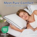 CozyLux Pillows Queen Size Set of 2, Soft and Supportive 3D Down Alternative Bed Pillow for Sleeping 2 Pack White, Luxury Hotel Quality Gusseted Bedding Pillow for Back, Stomach or Side Sleepers 18x28