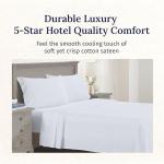 California Design Den Full Size Bed Sheets Set - Luxury 600 Thread Count 100% Cotton Sateen, Cooling Sheets, Deep Pockets with All Around Elastic for a Snug Fit, Hotel Quality Bedding Set - White