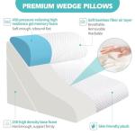 Wedge Pillow for Sleeping, Orthopedic Bed Wedge Pillow Set, 15-in-1 3PCS Adjustable Memory Foam Wedge Pillow Post Surgery, 9 &16 & 20 inches Height 3-in-1 Incline Wedges Pillows