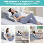 Wedge Pillow for Sleeping, Orthopedic Bed Wedge Pillow Set, 15-in-1 3PCS Adjustable Memory Foam Wedge Pillow Post Surgery, 9 &16 & 20 inches Height 3-in-1 Incline Wedges Pillows