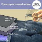 YISURE Waterproof Reversible Blanket for Bed King Size, 90"x80", Stain Proof Leakproof Bed Cover, Washable, Reusable, Protects Beds & Furniture from Spills, Stains & Splashes (Grey/Violet)