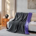 YISURE Waterproof Reversible Blanket for Bed King Size, 90"x80", Stain Proof Leakproof Bed Cover, Washable, Reusable, Protects Beds & Furniture from Spills, Stains & Splashes (Grey/Violet)