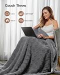 Pawque Super Soft Cozy Throw Blanket Twin Size for Couch Bed, Fluffy Sherpa Fleece Reversible Thick Warm Fuzzy Blanket for All-Season, 3D Checkered Jacquard Decorative Blankets, Grey, 60" x 80"
