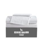 Eddie Bauer - Queen Sheets, Cotton Percale Bedding Set, Crisp & Cool Home Decor (Essential Stripe White, Queen)