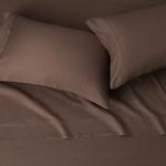 Amazon Basics Lightweight Super Soft Easy Care Microfiber 4 Piece Bed Sheet Set With 14-inch Deep Pockets, King, Chocolate, Solid