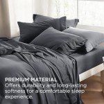 Bedsure Queen Sheet Set - 4 Pieces Soft Queen Size Sheets - Breathable & Cooling - Hotel Luxury - Easy Care Polyester Microfiber Bedding for Women, Men, Dark Grey