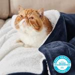 Bedsure GentleSoft Sherpa Fleece Blankets Queen Size for Bed - Thick and Warm Throw for Women and Men, Soft Fuzzy Plush Queen Blanket for Winter, Navy, 90x90 Inches