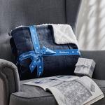 Bedsure GentleSoft Sherpa Fleece Blankets Queen Size for Bed - Thick and Warm Throw for Women and Men, Soft Fuzzy Plush Queen Blanket for Winter, Navy, 90x90 Inches