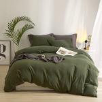 AMWAN Army Green Duvet Cover Full Size Bedding Set Modern Soft 3 Pieces, 1 Forest Green Duvet Cover 80”x90” with 2 Pillowcases