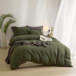 AMWAN Army Green Duvet Cover Full Size Bedding Set Modern Soft 3 Pieces, 1 Forest Green Duvet Cover 80”x90” with 2 Pillowcases