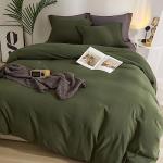 AMWAN Army Green Duvet Cover Full Size Bedding Set Modern Soft 3 Pieces, 1 Forest Green Duvet Cover 80”x90” with 2 Pillowcases