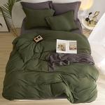 AMWAN Army Green Duvet Cover Full Size Bedding Set Modern Soft 3 Pieces, 1 Forest Green Duvet Cover 80”x90” with 2 Pillowcases