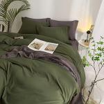 AMWAN Army Green Duvet Cover Full Size Bedding Set Modern Soft 3 Pieces, 1 Forest Green Duvet Cover 80”x90” with 2 Pillowcases