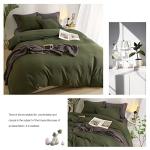 AMWAN Army Green Duvet Cover Full Size Bedding Set Modern Soft 3 Pieces, 1 Forest Green Duvet Cover 80”x90” with 2 Pillowcases