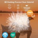 LBRO2M Canadian Luxury Goose Down Comforter Queen Size, 75% Goose Down 850+ Fill Power Duvet with 1200TC 100% Cotton Shell All Season Bedding Comforter, Soft Duvet Insert (90"X90",White)