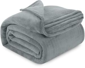 Utopia Bedding Cool Grey Fleece Blanket Queen Size Fuzzy Soft Anti-Static Microfiber Bed Blanket (90x90 Inch)