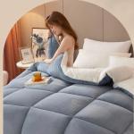 Students Fall And Winter Thickened Wool Futon Space Comforter Duvet Skin-Friendly Cotton Fabric Warm Quilt Vacuum Futon Warm