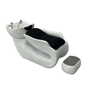 High-end barber shop shampoo bed hair salon special semi-lying ceramic deep basin flush bed Internet celebrity silicone pillow