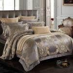 Top luxury royal grey yarn-dyed silk 100% mulberry silk duvet cover four-piece bedding