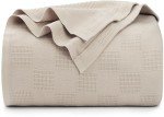 Utopia Bedding Khaki 100% Cotton Blanket [King Size - 90x108 Inch] 350GSM Lightweight, Soft and Breathable Thermal Blanket for All Seasons