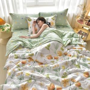 Soft Skin-friendly Summer Quilt Set or 1 Pcs Quilt Comfortable Breathable Summer Blanket Lightweight Durble Air Condition Duvet