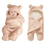 Cute Plush Swaddle Blanket for Newborns - Brown