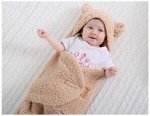 Cute Plush Swaddle Blanket for Newborns - Brown