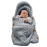 Cozy Knit Baby Swaddle Blanket - Dark Gray