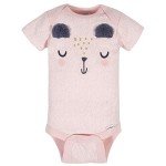 Gerber Baby Girl 8-Pack Pink Bear Onesies