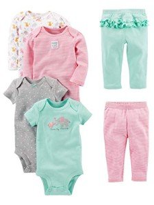 Carter's Baby Girls' 6-Piece Bodysuit Set 6-9 Months
