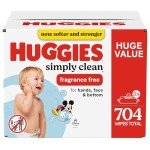 Huggies Simply Clean Unscented Baby Wipes, 704 Count