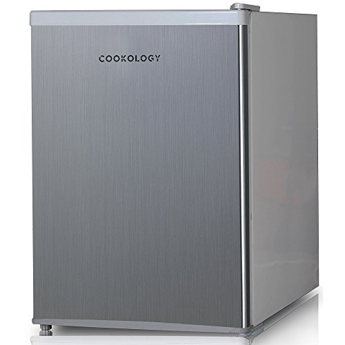 Cookology MFR67SS Small Table Top Mini Fridge 67 Litre Capacity, Reversible Door, Adjustable Temperature Control and Legs with Chiller Box - In Silver