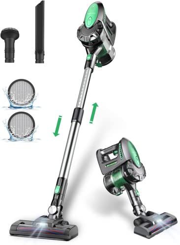 Vactidy Cordless Vacuum Cleaner, Blitz V8 Stick Vacuum Cleaner with 20Kpa Powerful Suction, Up to 35mins with Detachable Battery, Lightweight Hoover Cordless for Hardwood Floor Carpet Pet Hair