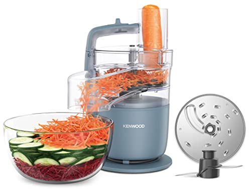 Kenwood, MultiPro Go FDP22.​130GY, Food Processor, for Chopping, Slicing, Grating, Pureeing and Kneading Dough, with Express Serve, 1.3L Bowl, Knife blade, 4mm Slicing/Grating Disk, 650 Watts, Grey