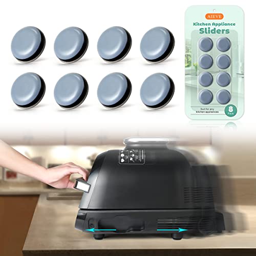 AIEVE Kitchen Appliance Sliders for Air Fryer, 8PCS Adhesive Magic Telfon Self Stick Sliders for Ninja Air Fryers, Coffee Makers, Bread Machine and More