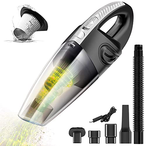 Lovcoyo Handheld Vacuum Cleaner, Rechargeable Portable Powerful Cordless Vacuum Cleaner, Hand Held Vacuuming Cordless for Car Cleaning, Pet Hair, Carpets, Beds, Keyboard