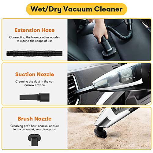 Lovcoyo Handheld Vacuum Cleaner, Rechargeable Portable Powerful Cordless Vacuum Cleaner, Hand Held Vacuuming Cordless for Car Cleaning, Pet Hair, Carpets, Beds, Keyboard