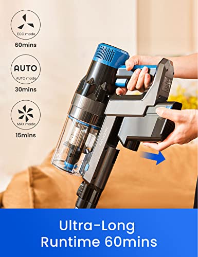 Proscenic P11 Smart Cordless Vacuum Cleaner, Up to 60Mins Runtime, Handheld Vacuum with 30KPA Strong Suction Power, Smart App Integration, for Carpet, Hard Floor, Pet Hair