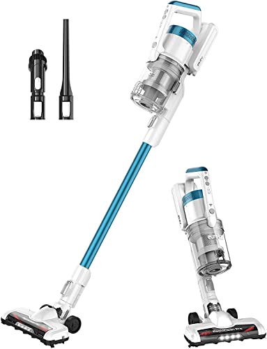 EUREKA RapidClean Pro Lightweight Cordless Vacuum Cleaner, High Efficiency Powerful Digital Motor LED Headlights, Convenient Stick and Handheld Vac, Essential, Blue/White