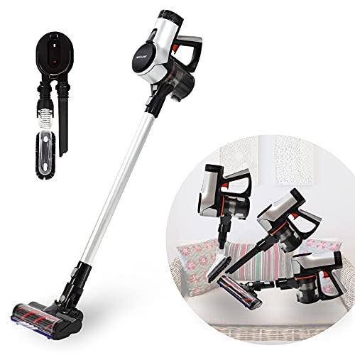 WECLEAN Cordless Vacuum Cleaner 20Kpa Rechargeable Lightweight Stick Vacuum Cleaner with LED Floor Brush, Handheld Vacuum for Home Hard Floor Carpet Pet Car