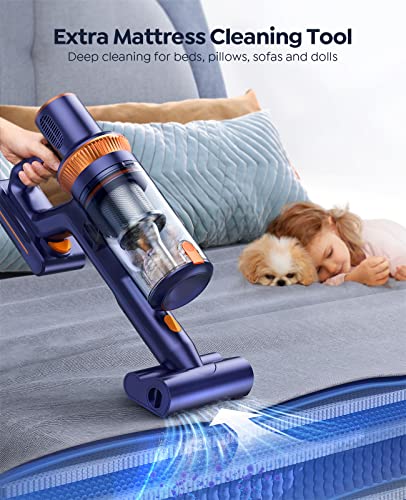 BuTure Cordless Vacuum Cleaner, 400W/33Kpa Stick Vacuum Cleaner with Smart Touch Screen, 50Mins Removable Battery, 1.5L Dust Cup, Powerful Lightweight Cordless Vacuum for Floor/Carpet/Pet Hair