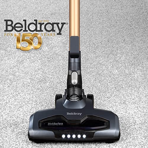 Beldray BEL01004ISMOBX Copper Airgility Max, Multi-Surface Stick & Handheld Vacuum Cleaner, Lightweight, Cordless, 29.6 V, 1.2 L, 2 Speeds, Motorised Pet 2-in-1 Crevice & Brush Tool