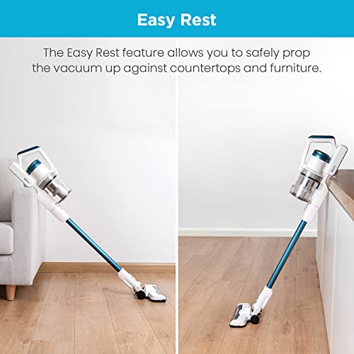 EUREKA RapidClean Pro Lightweight Cordless Vacuum Cleaner, High Efficiency Powerful Digital Motor LED Headlights, Convenient Stick and Handheld Vac, Essential, Blue/White