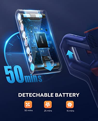 BuTure Cordless Vacuum Cleaner, 400W/33Kpa Stick Vacuum Cleaner with Smart Touch Screen, 50Mins Removable Battery, 1.5L Dust Cup, Powerful Lightweight Cordless Vacuum for Floor/Carpet/Pet Hair