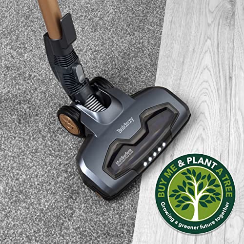 Beldray BEL01004ISMOBX Copper Airgility Max, Multi-Surface Stick & Handheld Vacuum Cleaner, Lightweight, Cordless, 29.6 V, 1.2 L, 2 Speeds, Motorised Pet 2-in-1 Crevice & Brush Tool