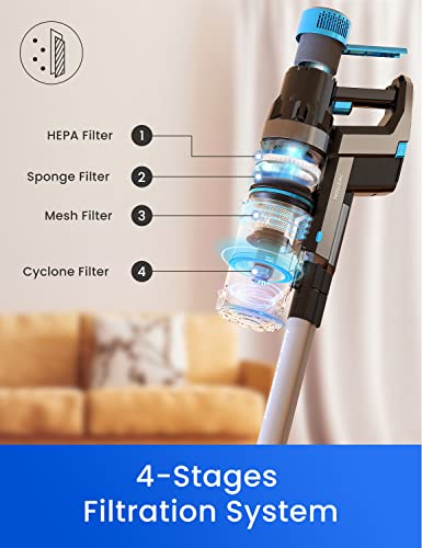 Proscenic P11 Smart Cordless Vacuum Cleaner, Up to 60Mins Runtime, Handheld Vacuum with 30KPA Strong Suction Power, Smart App Integration, for Carpet, Hard Floor, Pet Hair