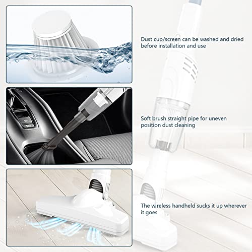 BQSHX Cordless Vacuum Cleaner, 6000PPA Stick Vacuum Cleaner with Powerful Suction,Handheld Stick Vacuum with 1200mAh Battery, 30 Mins Run Time,Lightweight Vacuum for Home Hard Floor Car Pet