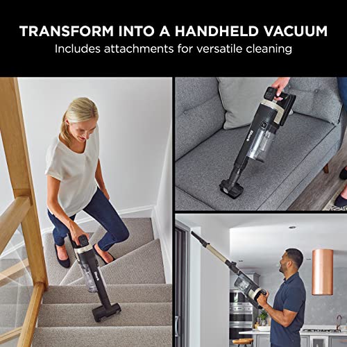 Shark Stratos Cordless Stick Vacuum Cleaner [IZ400UKT], with Anti Hair Wrap Plus & Clean Sense IQ, Pet Pro Model, Single Battery, Charcoal/Brass